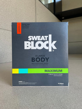 SweatBlock ingredient label close-up showing verified pure, safe formulation