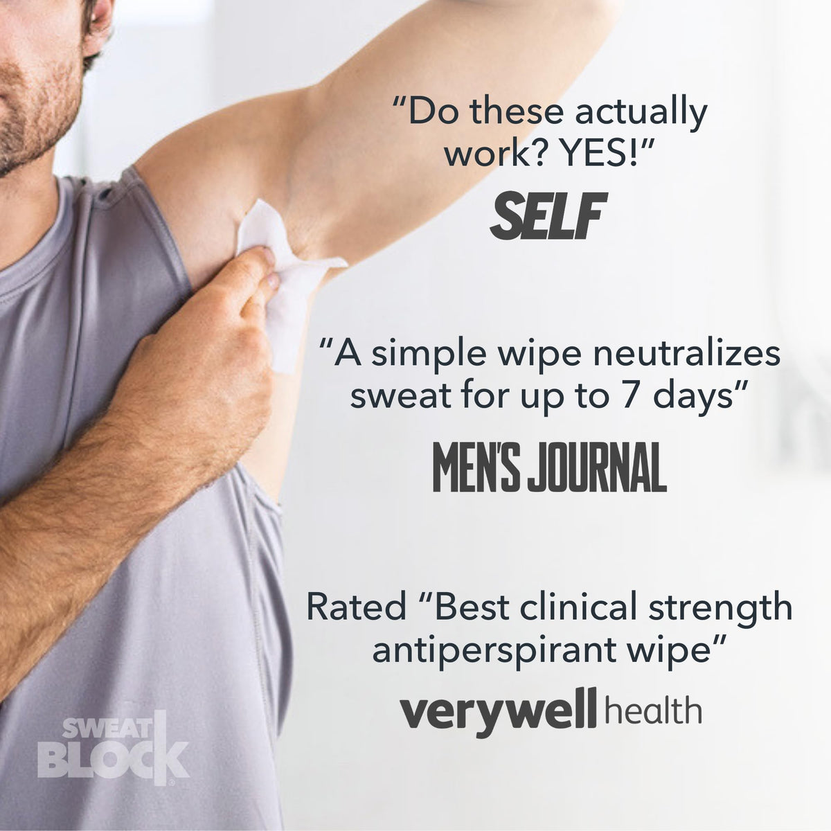SweatBlock pack fitting into pocket for easy travel and on-the-go protection