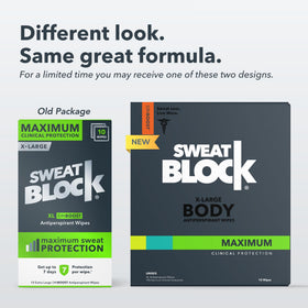 SweatBlock close-up of wipe texture highlighting concentrated antiperspirant delivery