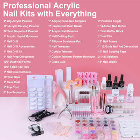 SWEET TREND close-up of clear white pink acrylic powders for smooth mixes