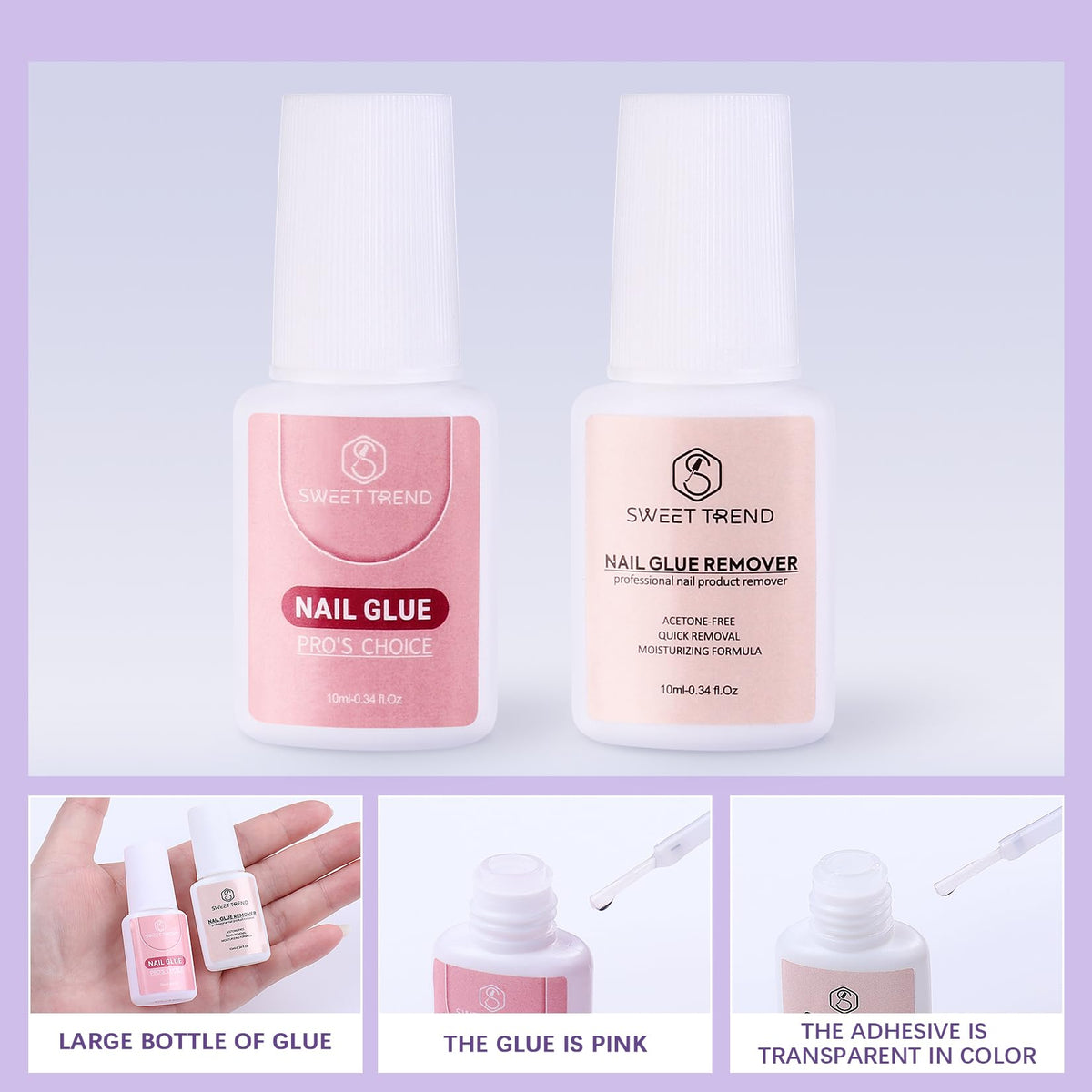 SWEET TREND finished acrylic extensions demonstrating salon-quality results