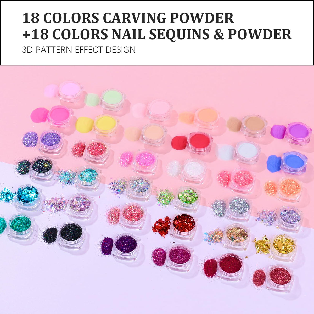 SWEET TREND glitter and sequins palette for creative nail decorations