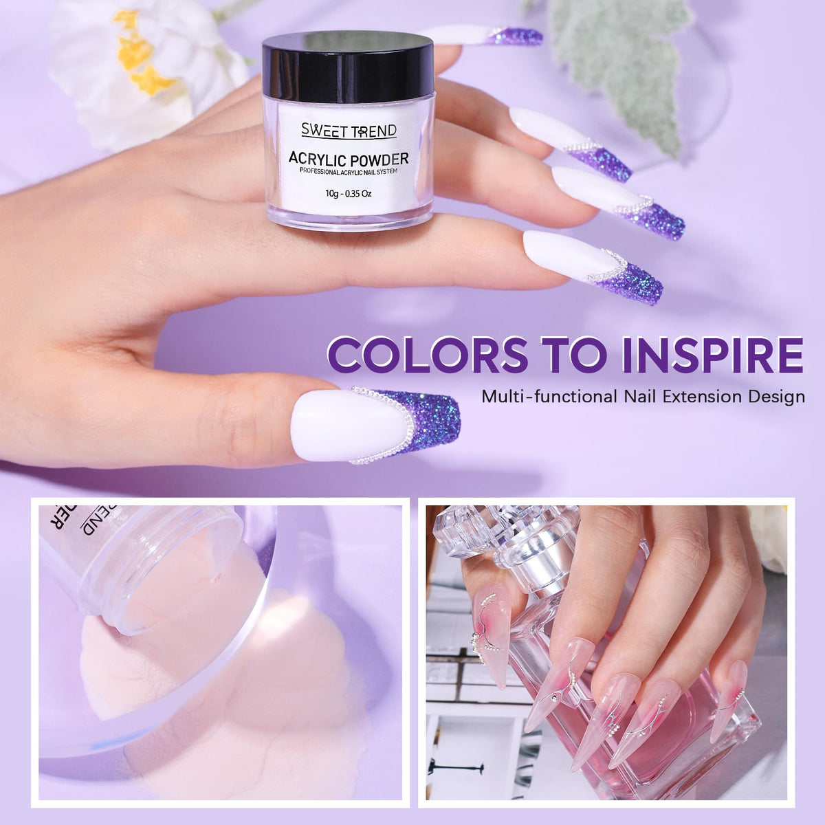 SWEET TREND home manicure setup showing easy DIY salon results