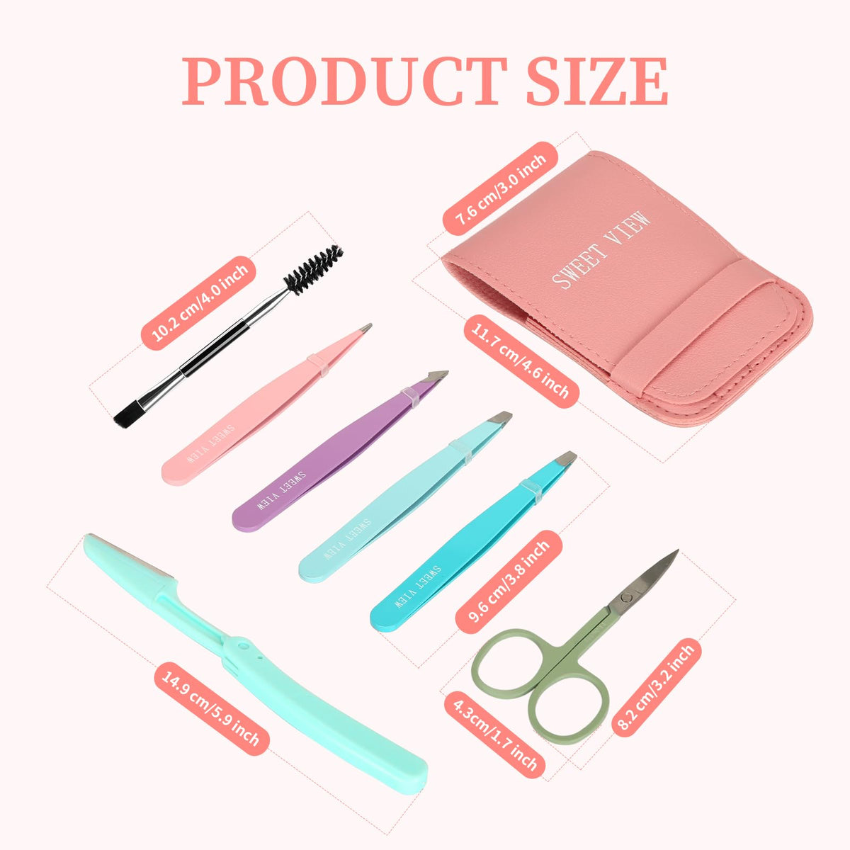 SWEET VIEW brow razor detail highlighting slim blade for clean lines