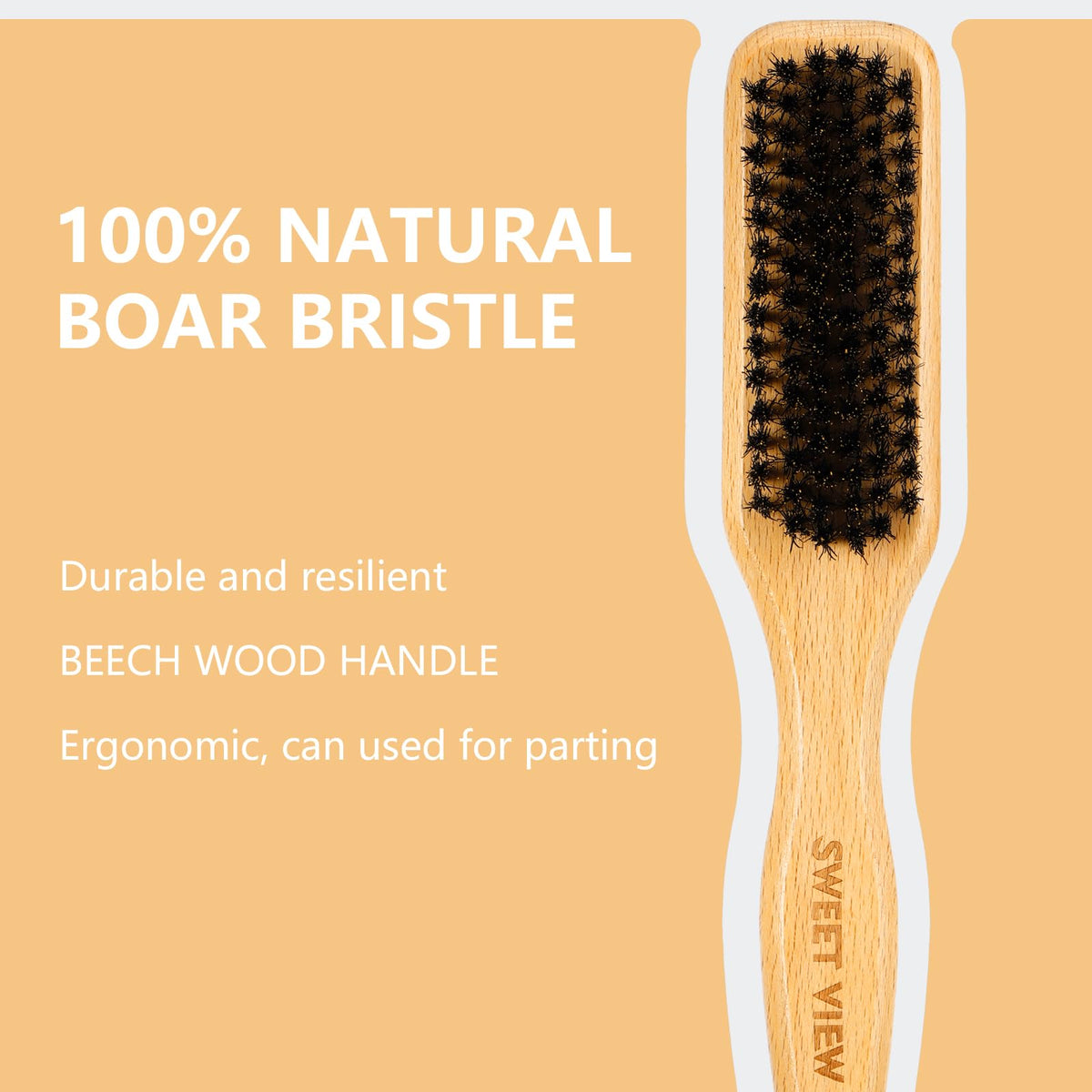 SWEET VIEW wooden handle close-up offering comfortable grip and control