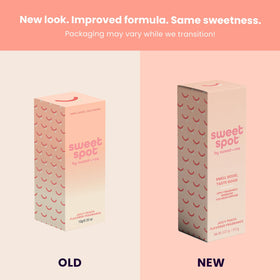 Sweetums SweetSpot Peach ingredient label close-up showing clean formulation