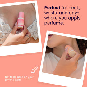 Sweetums SweetSpot Peach texture swipe on skin showing non-sticky finish