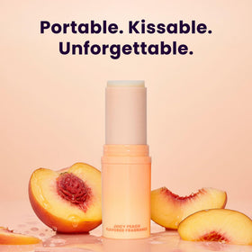 Sweetums SweetSpot Peach inside travel pouch demonstrating TSA-friendly convenience