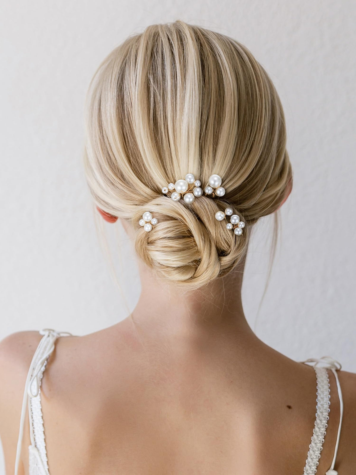 SWEETV close-up of pearl and rhinestone accents highlighting sparkle and refined detail