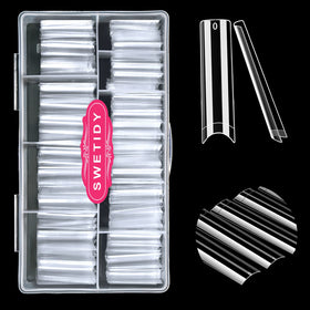 SWETIDY front packaging showing 500 clear XXL tips, improves salon supply efficiency