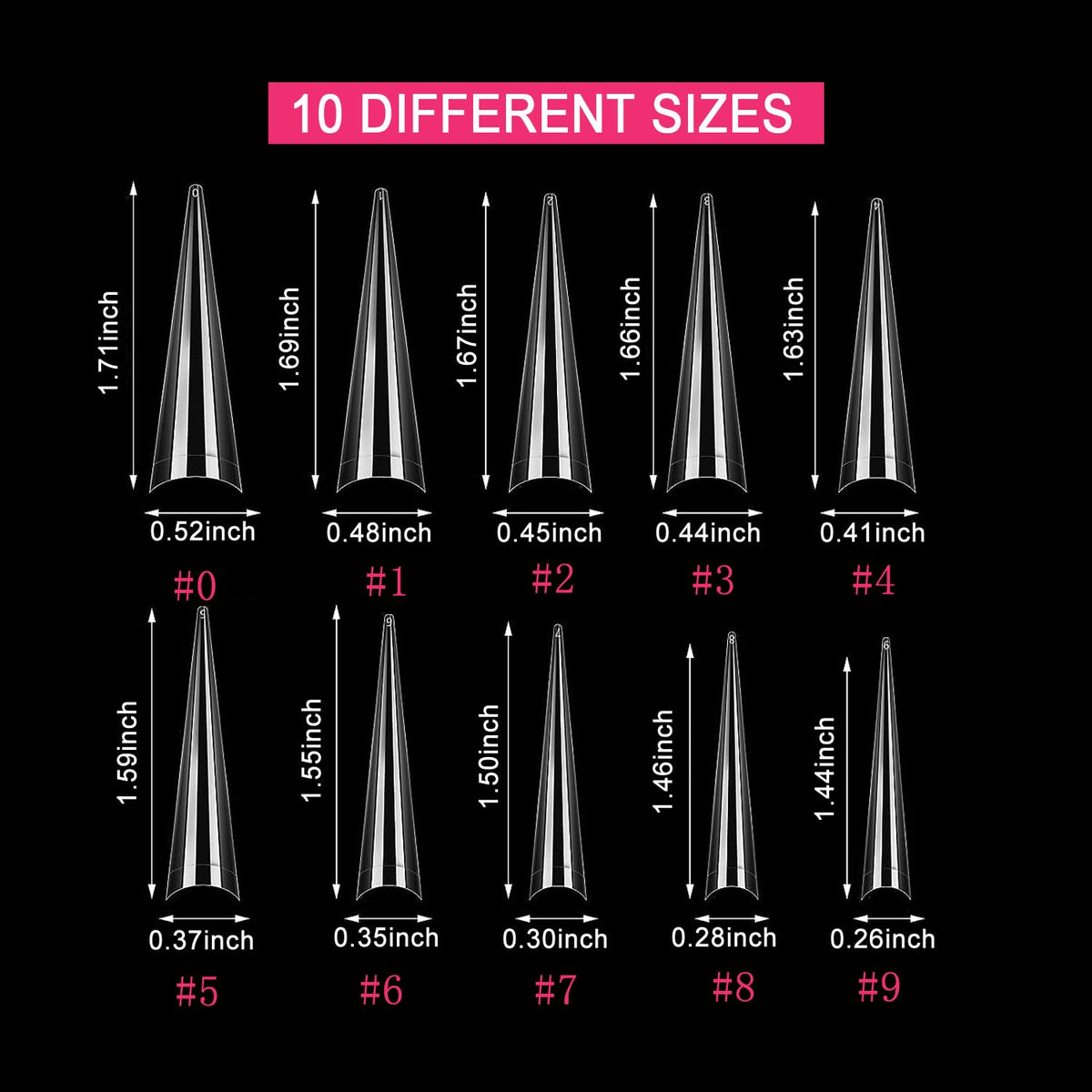 SWETIDY stiletto nail tips applied on hand, dramatic look for events and photos