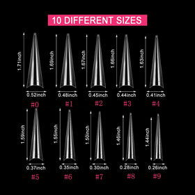 SWETIDY stiletto nail tips applied on hand, dramatic look for events and photos