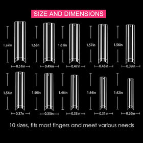 SWETIDY ten sizes spread, helps find perfect fit for every natural nail