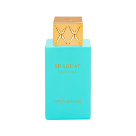 Swiss Arabian Shaghaf Oud Tonka front bottle showing elegant design and warm amber appeal