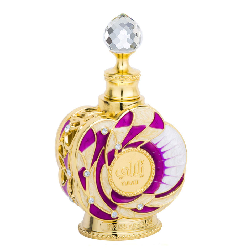 Swiss Arabian Yulali front bottle showing elegant packaging and joyful look