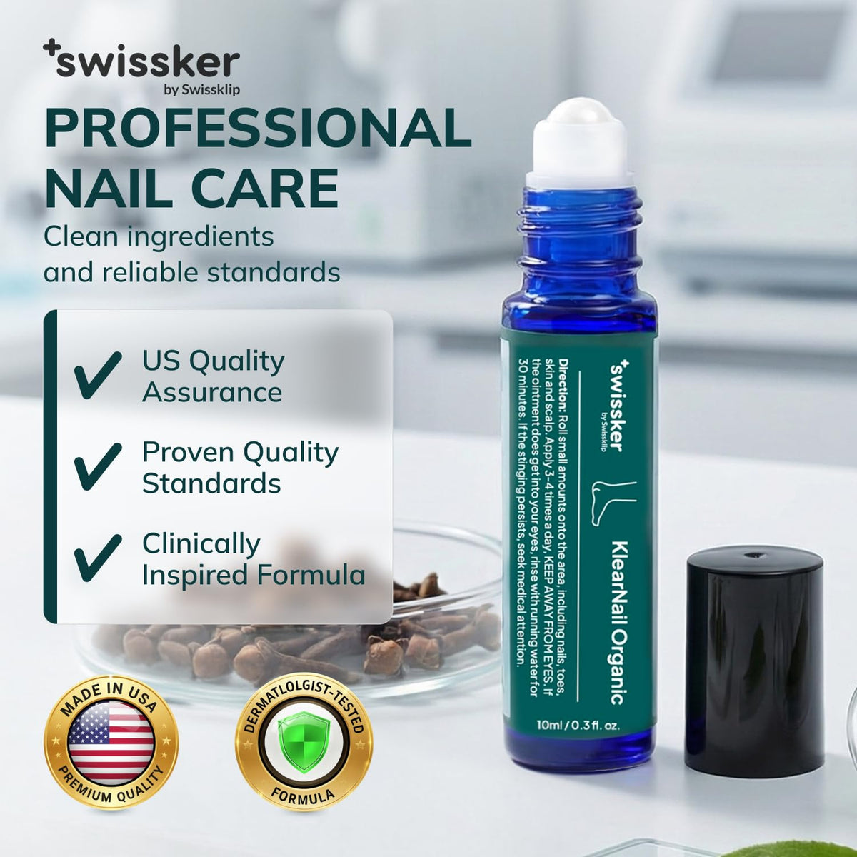 Swissklip on bathroom shelf in lifestyle scene for daily routine