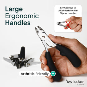 Swissklip Swissker wide mouth open fits thick toenails and reduces repeated cuts