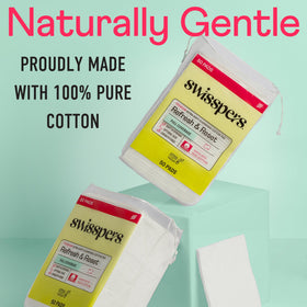 Swisspers pad applying toner evenly for controlled, absorbent application