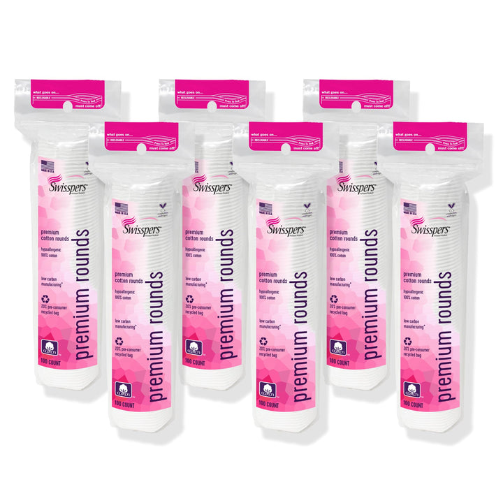 Swisspers front packaging showing resealable pouch and pad count benefit