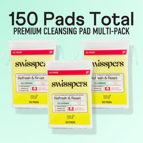 Swisspers pad next to a coin for scale showing extra large coverage advantage