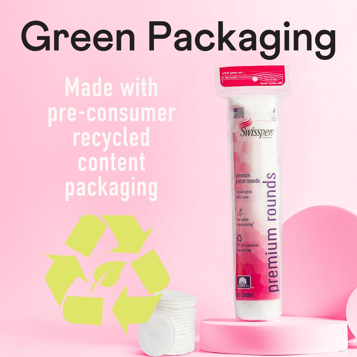Swisspers resealable package zipper detail showing freshness preservation benefit
