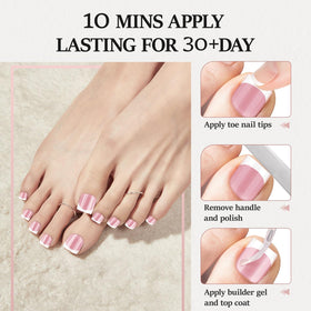 SWRITATSK close-up of soft gel French tip texture for durable, salon-like look