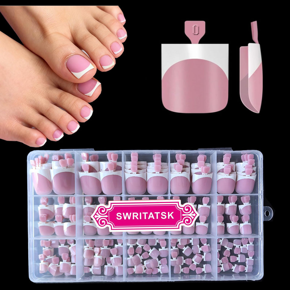 SWRITATSK front packaging showing 180pcs kit and French tip finish for quick pedicures