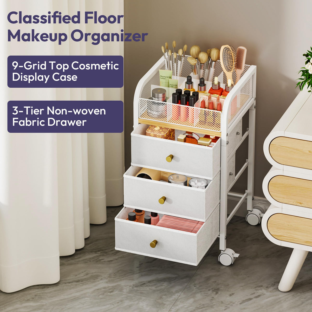 SWTYMIKI size scale next to chair to show compact vertical footprint