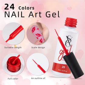 SXC swirl nail art demo on tips using liner for intricate marbling and decorative accents