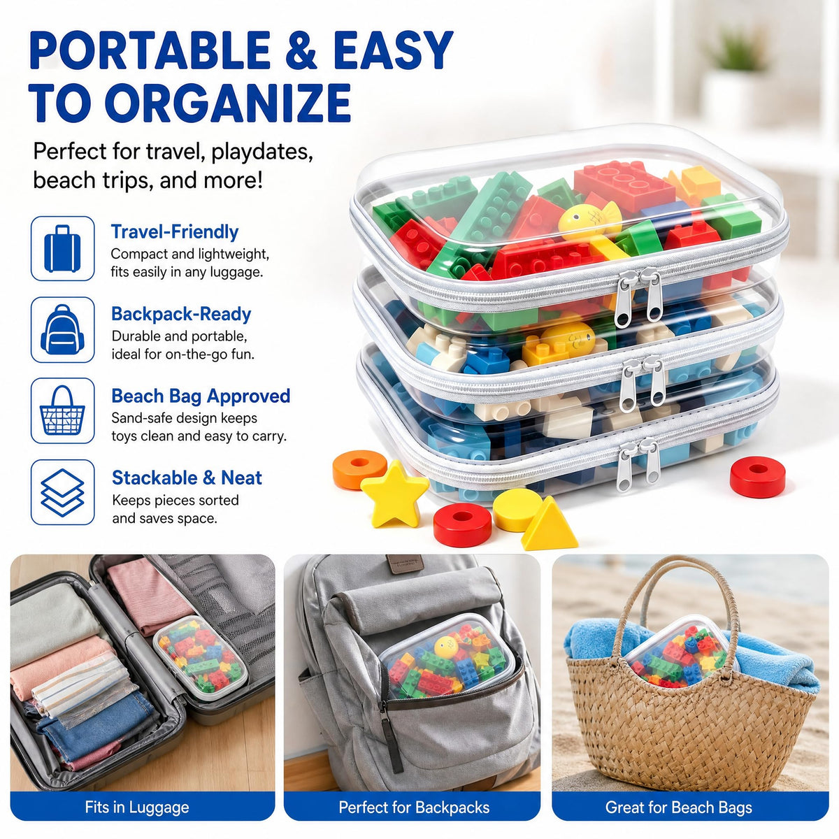 SXS LACONIC packed into a suitcase demonstrating travel-ready organized storage