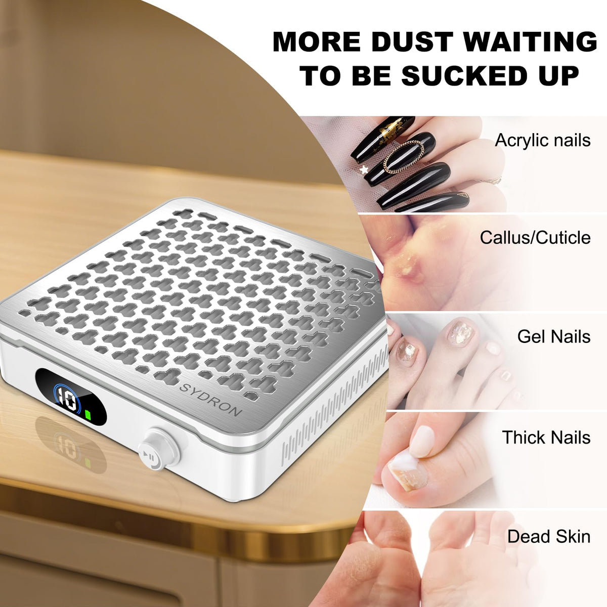 SYDRON kit with nail dust brush and accessories for targeted dust removal