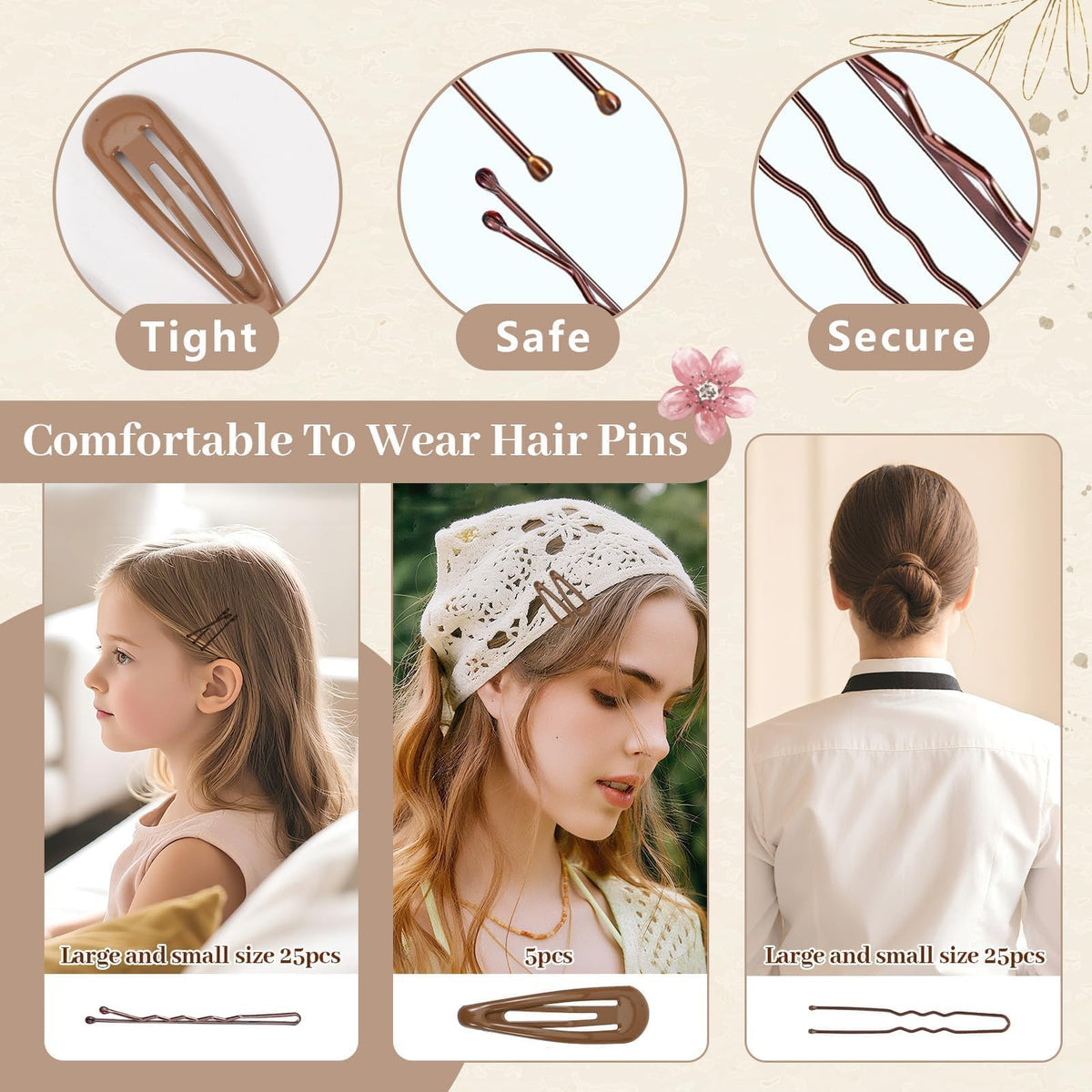 SYGY clear elastics close-up for secure ponytails and invisible hold