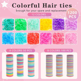 SYGY close-up of colorful hair ties showing texture and stretch durability