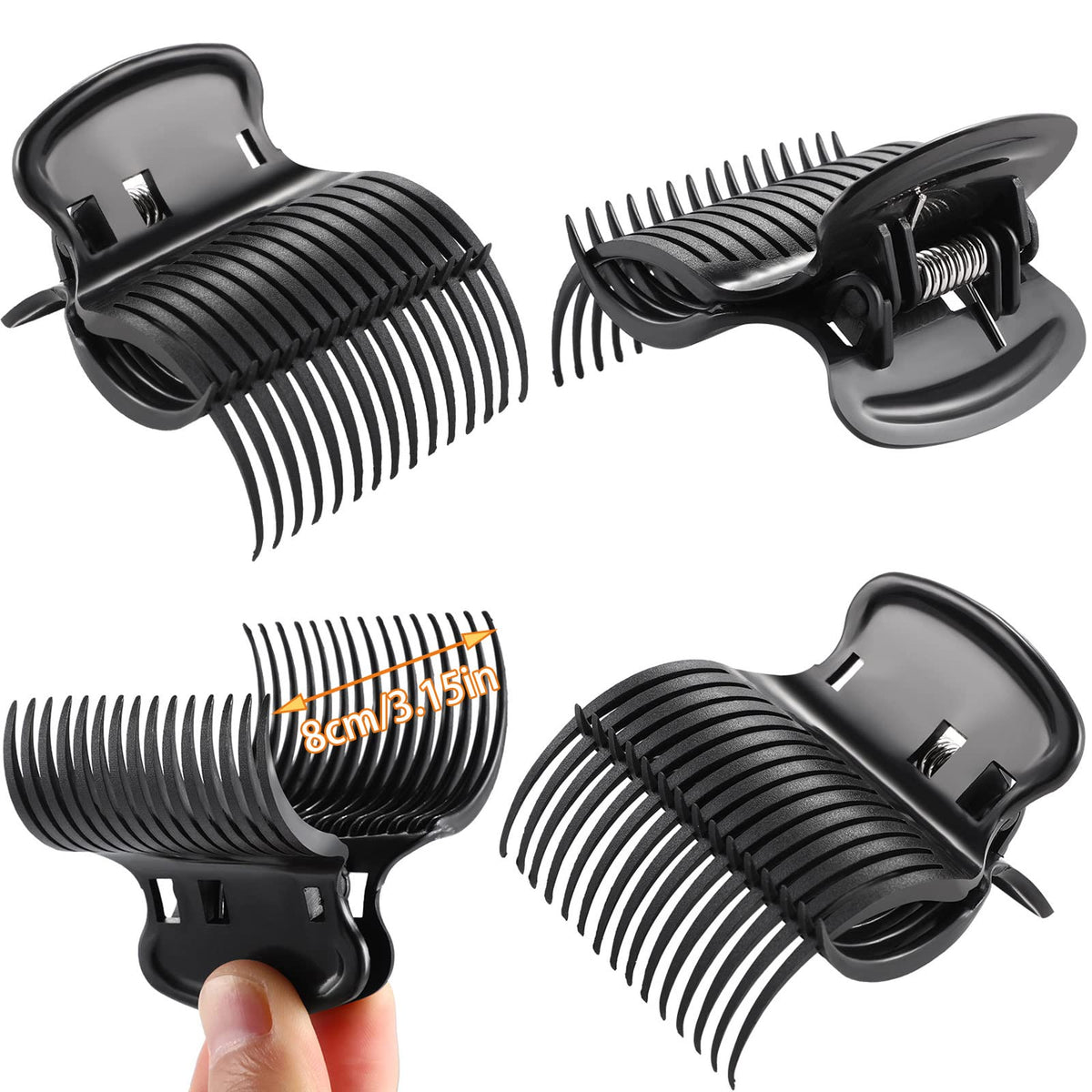 Syhood clips attached to a heated roller in hair, demonstrating stable hold during styling