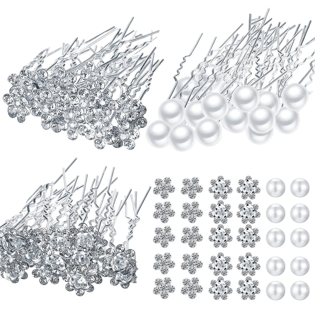 Syhood front packaging showing 60-piece silver hair pins for weddings