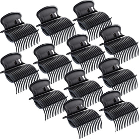 Syhood front view of 12-pack hot roller clips showing compact package and benefit of replacement supply