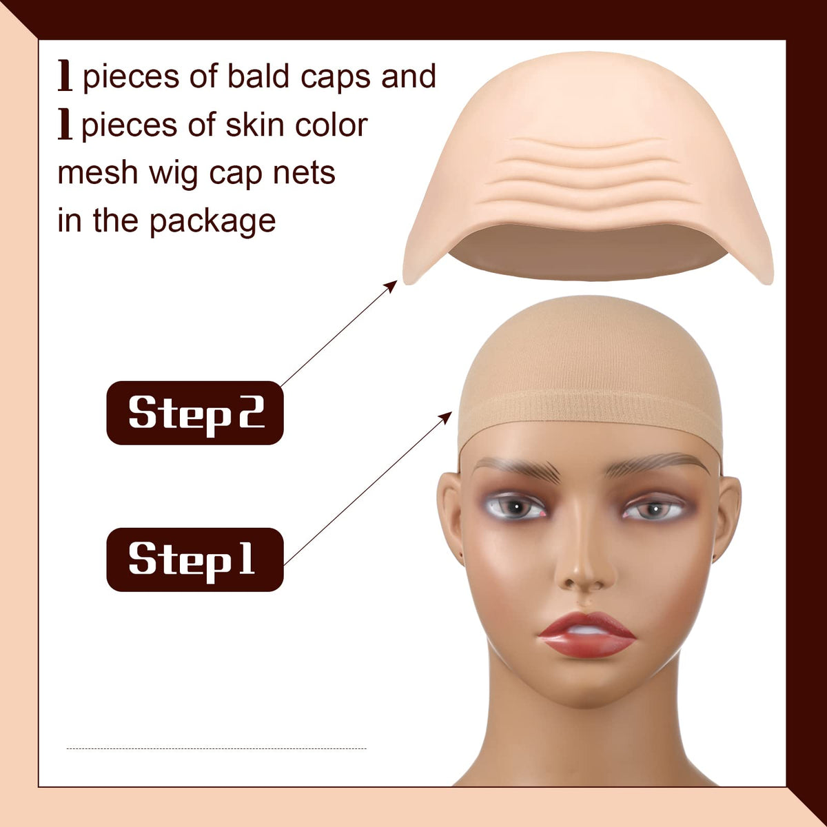 Syhood close-up of black mesh wig cap showing secure hair hold