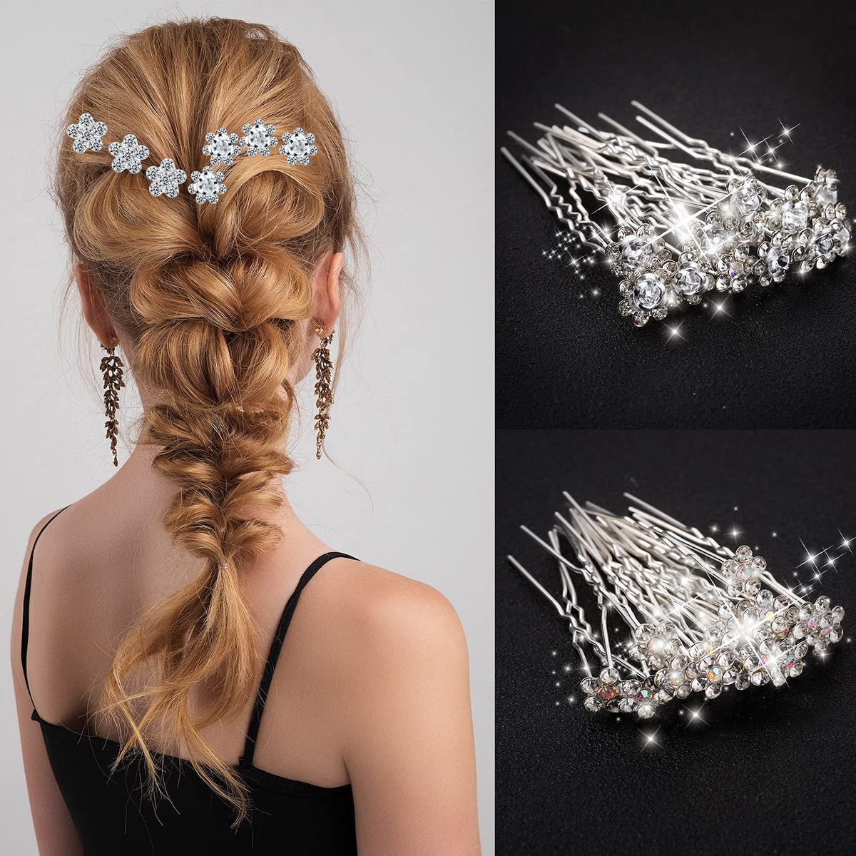 Syhood pins used in bridal updo offering secure decorative hold