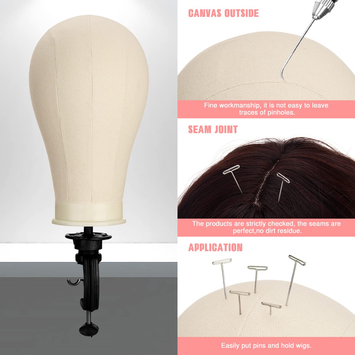 SZCY LLC clamp attached to table providing steady secure support during wig construction
