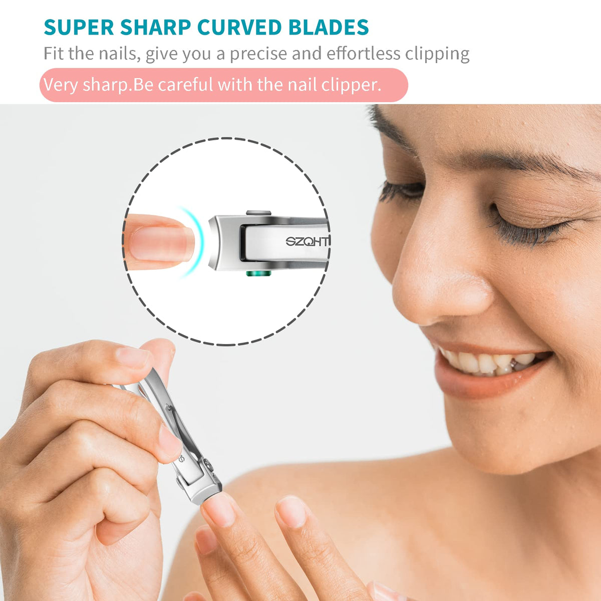 SZQHT ergonomic handle and non-slip grip for comfortable controlled trimming