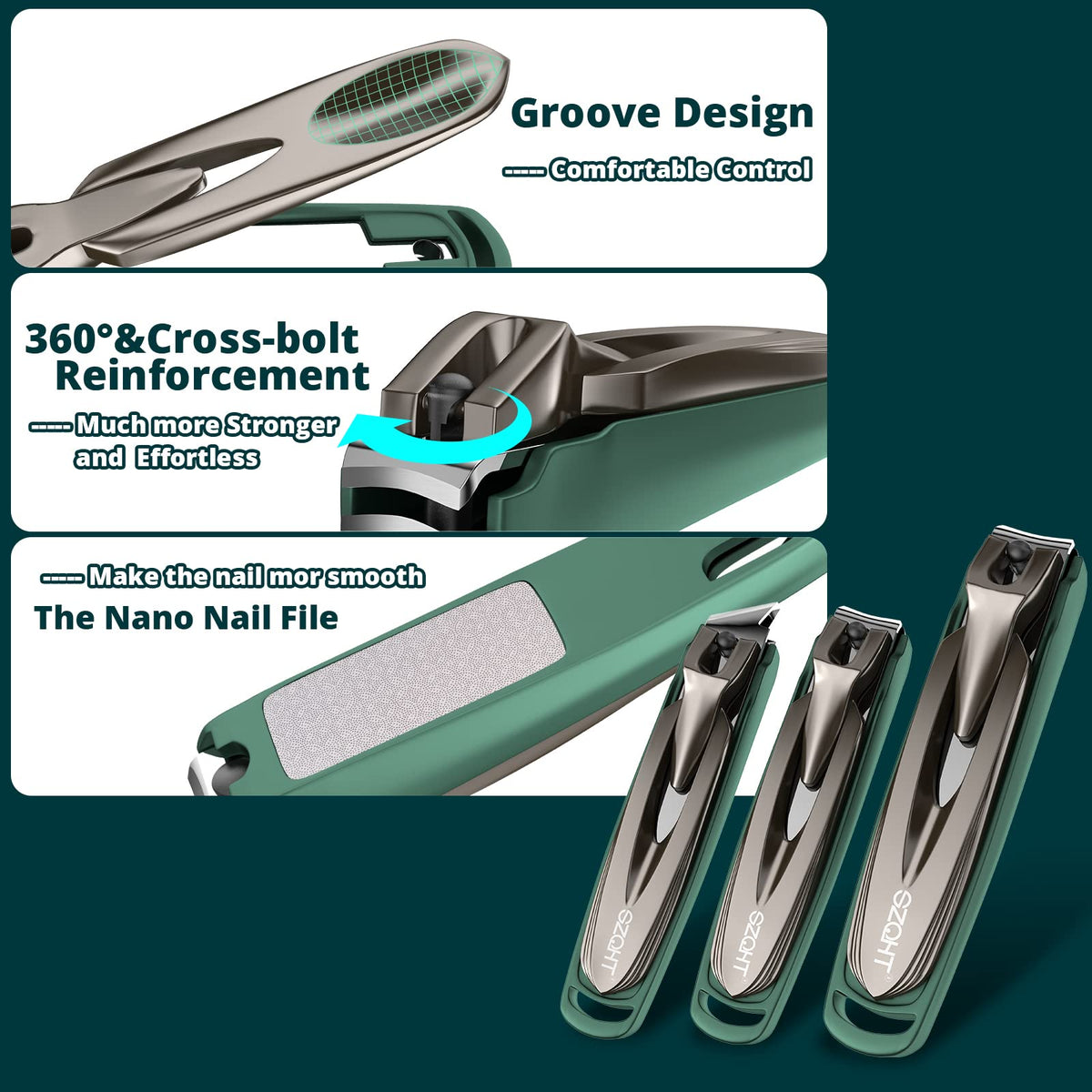 SZQHT clippers beside ruler to show scale and compact travel size