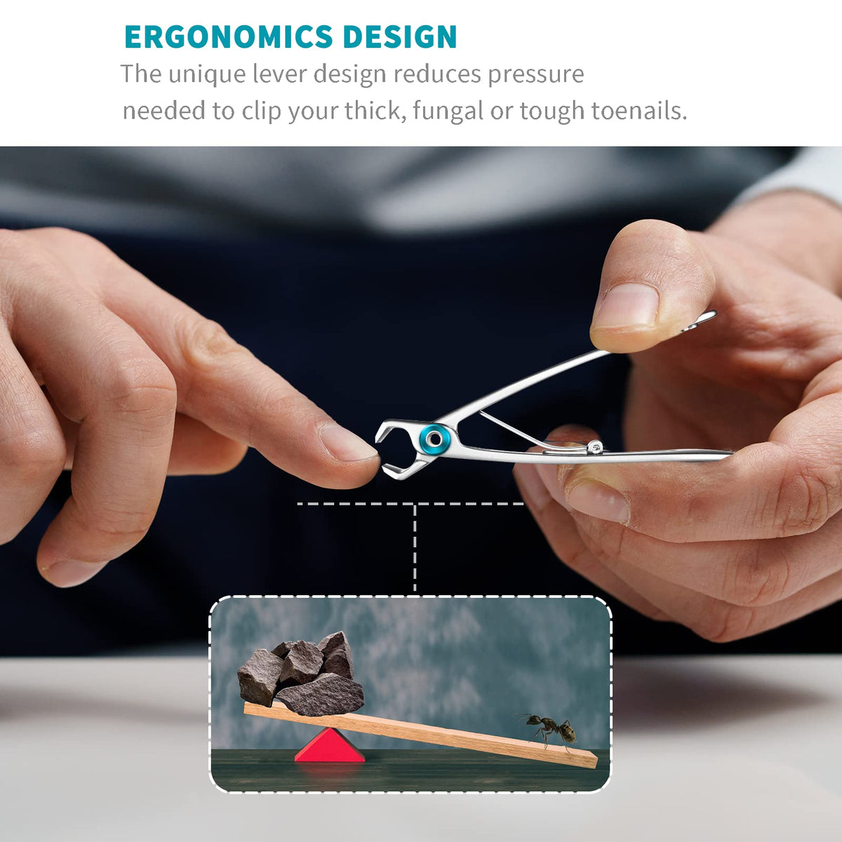 SZQHT stainless steel nail file included for smoothing edges after clipping