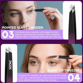 SZQHT flat tip detail showing broad grip ideal for false-lash handling and hair removal