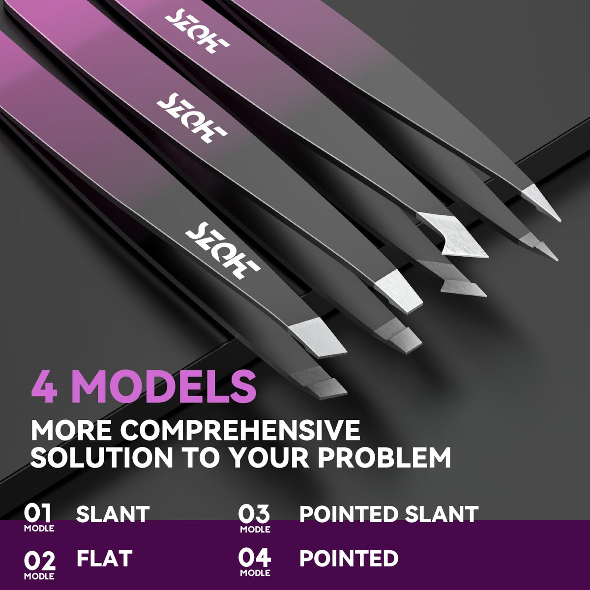 SZQHT close-up of precision tips highlighting stainless steel alignment for accurate plucking