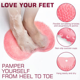 SZZYXD close-up of silicone bristles that scrub between toes effectively