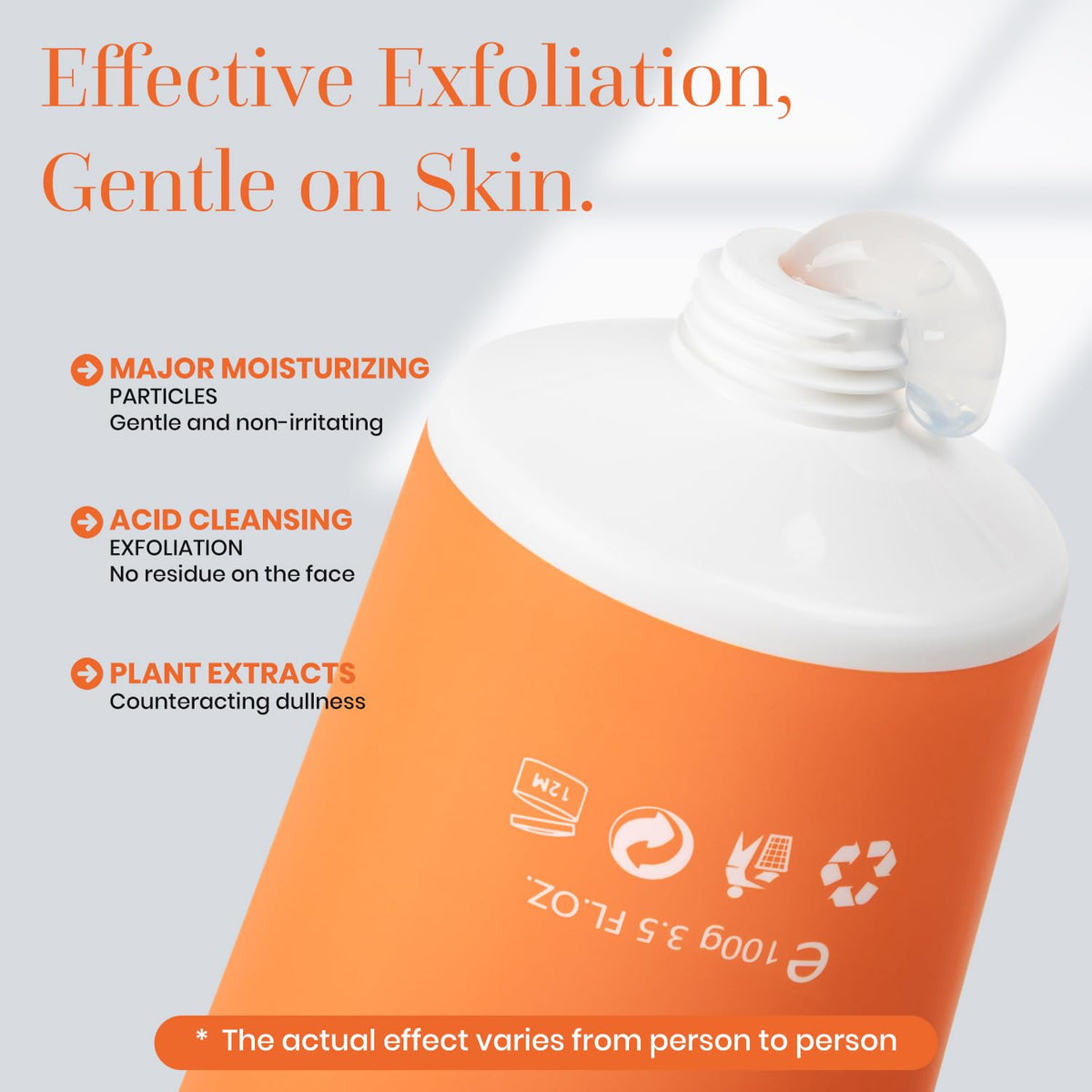 T.Chilyn gel texture on hand showing gentle exfoliation benefit