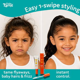 T is for Tame mascara-style applicator closeup for precise hair control