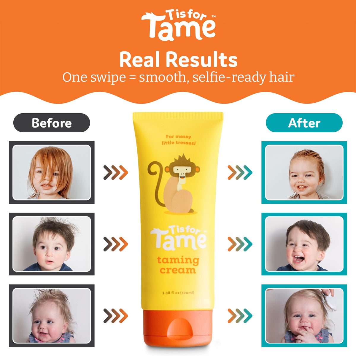 T is for Tame product label close-up showing ingredients and safety features