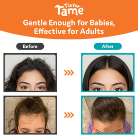 T is for Tame lifestyle image smoothing baby hairs on caregiver for gentle use benefit