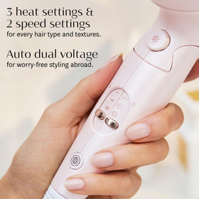 T3 Afar held in hand styling hair, lightweight for comfortable use
